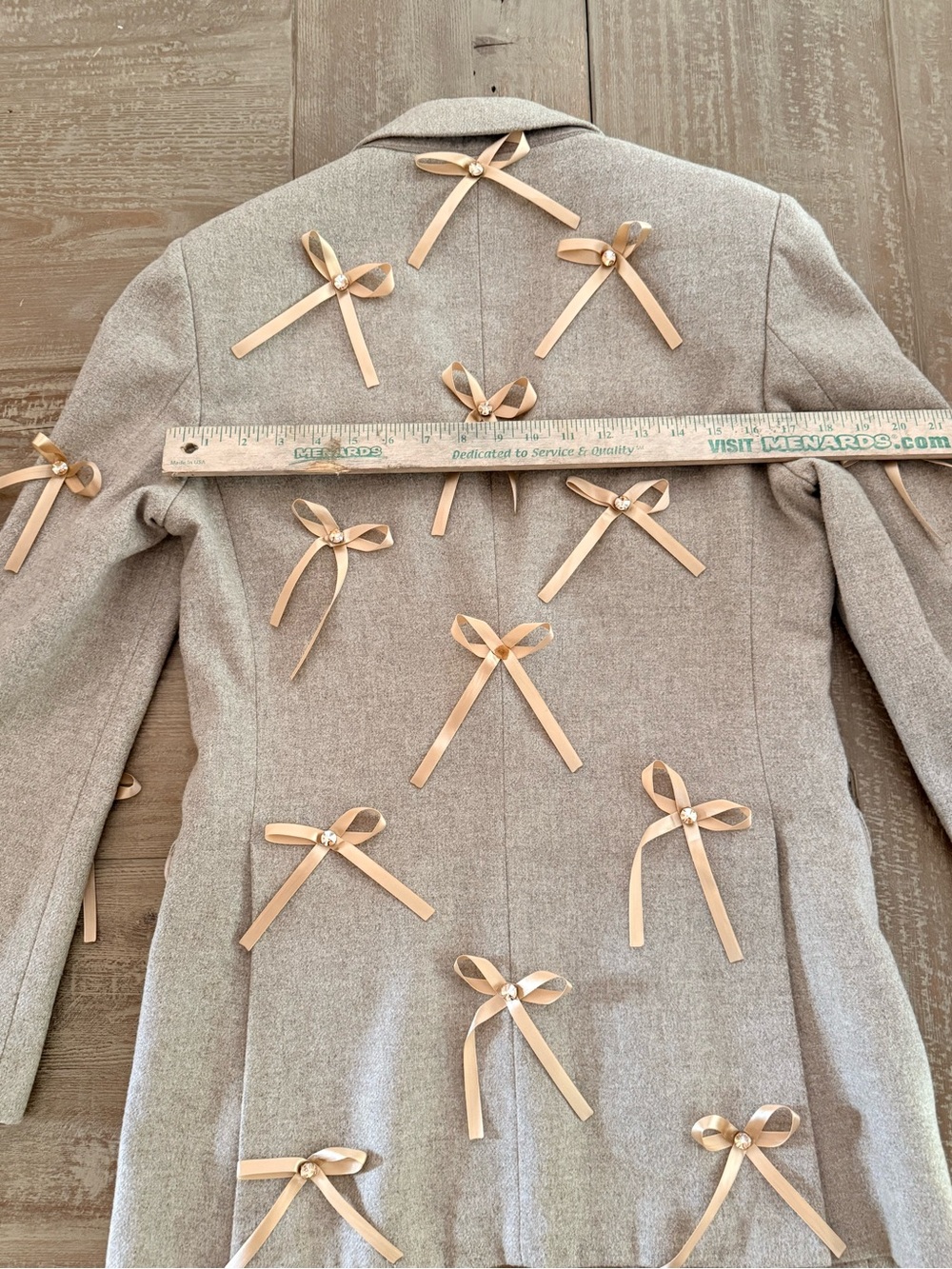 Lukas Roe Embellished Wool Blazer with Satin Bows & Crystal Details | Size 38 - Picture 3 of 8